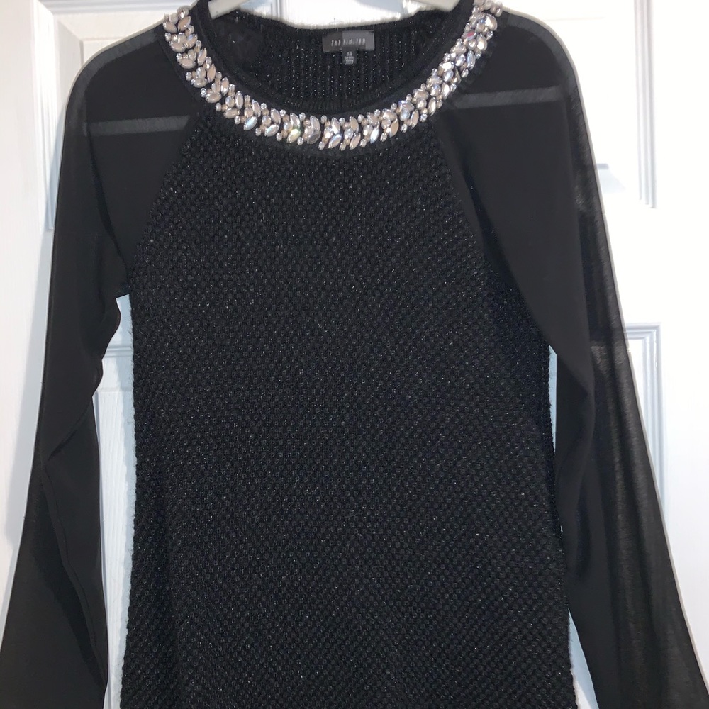 The Limited black sweater. Size XS. Sheer sleeves